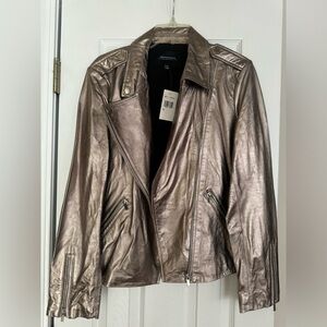 Metallic gold leather jacket from Neiman Marcus. Never worn new with tags